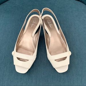 Cole Haan Off-White/Ivory Patent Slingback, 6.5, Rarely Worn